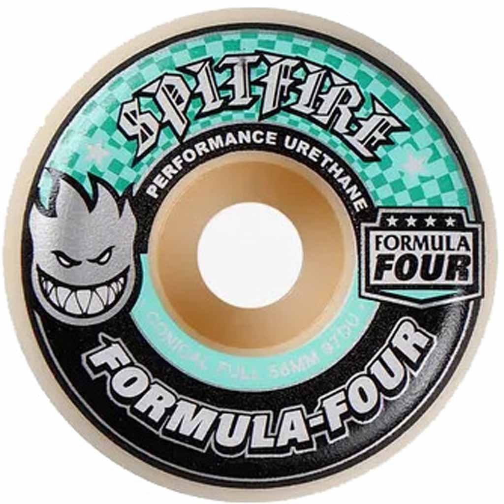Spitfire Formula Four Skateboard Wheels 58mm 97a. More speed and control on all surfaces and flatspot resistant. Shop Spitfire skateboard wheels, clothing and accessories. Free NZ shipping over $100. Pavement skate shop, Dunedin.