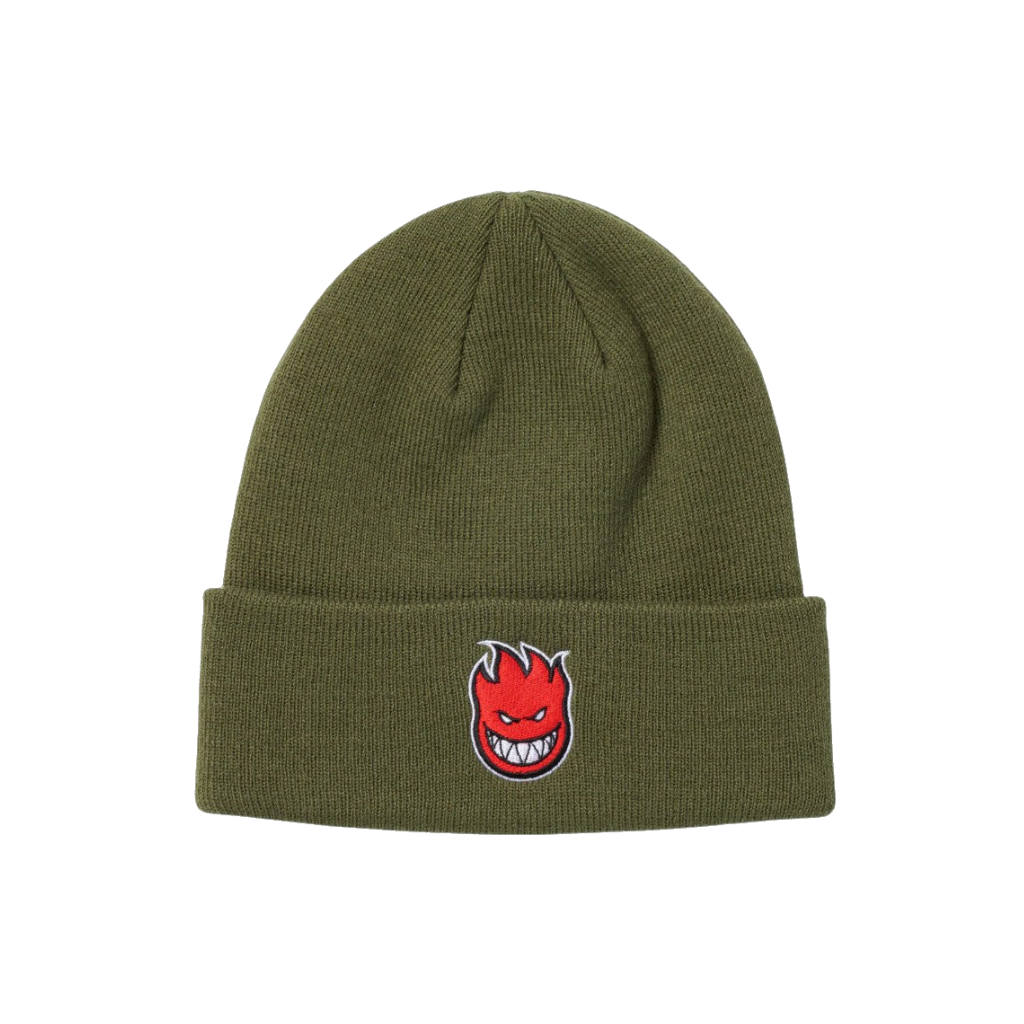 Spitfire Bighead Fill Cuff Beanie in Olive/Red | Free Aotearoa NZ shipping on Spitfire Skateboard Wheel orders over $100* with Pavement Skate Store!