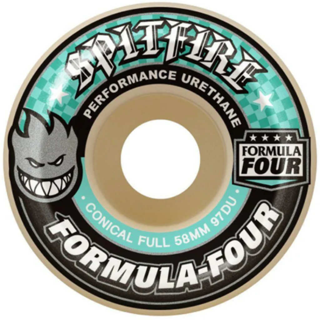 Spitfire Formula Four Conical Full 58mm 97A Wheels | Shop skateboard parts online with Pavement Skate Store with free Aotearoa NZ shipping over $100*!
