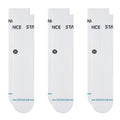 Stance Origin 3 Pack Crew Socks - White | Free Aotearoa NZ shipping on your Stance orders over $100* when you shop with Pavement Skate Store!