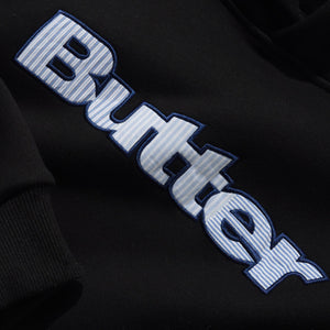 Butter Goods Stripe Logo Applique Pullover Hood - Black | Shop Butter Goods clothing online with Pavement Skate Store with free Aotearoa NZ shipping over $100*!