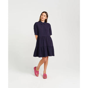 Thing Thing Nova Dress - Navy Check. The Nova Dress is an easy-wear classic. Its regular length and concealed front placket with buttons give it a sophisticated charm. Shop new season women's Thing Thing dresses online with Pavement and enjoy free NZ shipping over $150 and same day Dunedin delivery.