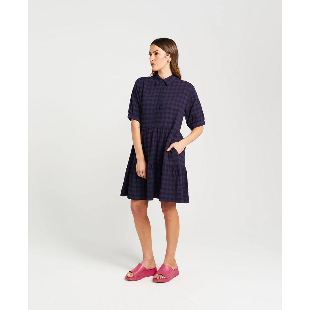 THING THING NOVA DRESS - NAVY CHECK