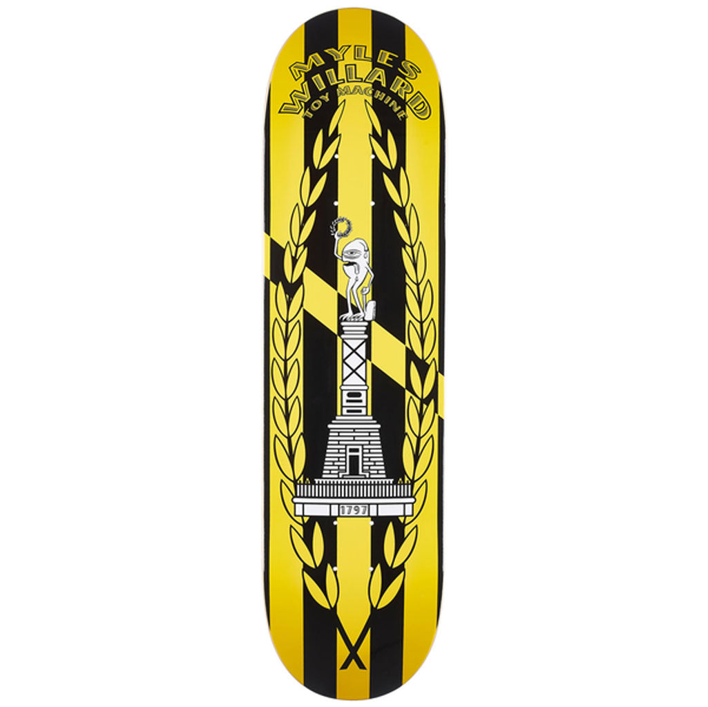 Toy Machine Myles Willard Baltimore Skateboard Deck - 8.38" x 32". WB 14.38". Nose 7.13". Tail 6.75". Shop skateboard decks online with Pavement, Dunedin's independent skate store since 2009. Free NZ shipping over $150 and same day Dunedin delivery. Afterpay and Laybuy payment options. Easy returns.
