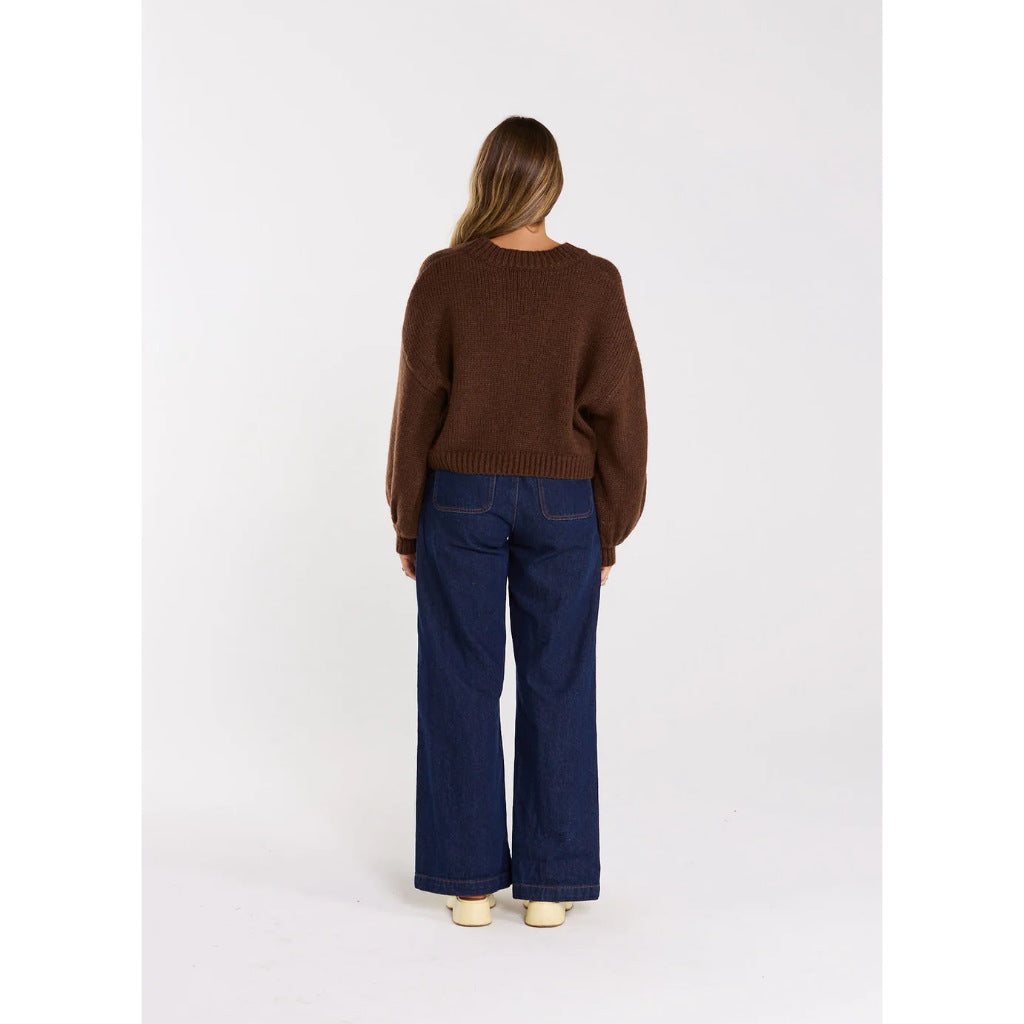 Thing Thing Huddle Cardigan in Chocolate | Free Aotearoa NZ delivery on your Thing Thing clothing order over $100* with Pavement Skate Store!
