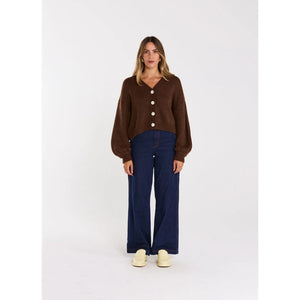 Thing Thing Huddle Cardigan in Chocolate | Free Aotearoa NZ delivery on your Thing Thing clothing order over $100* with Pavement Skate Store!