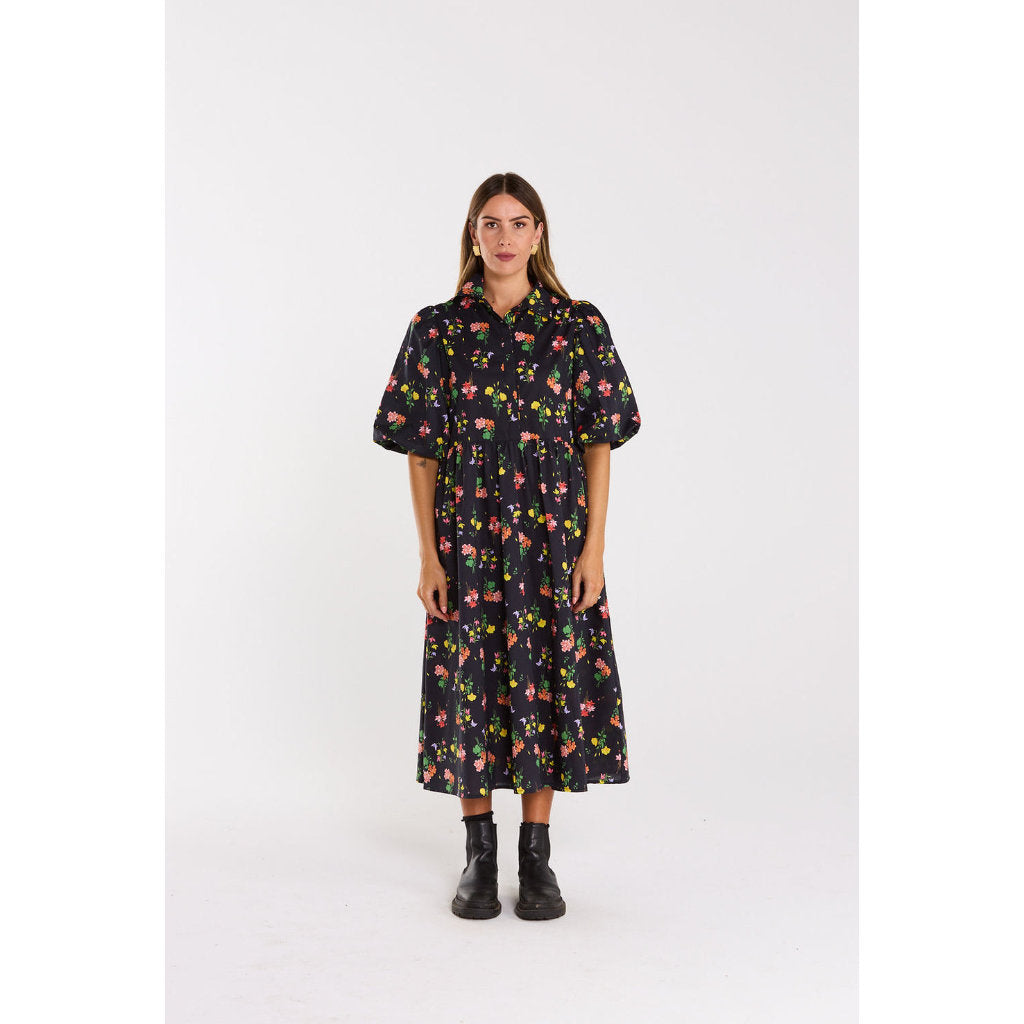 Thing Thing Lucina Dress in Vivid Noir | Shop Thing Thing clothing with Pavement Skate Shop and enjoy free Aotearoa NZ shipping on orders over $100*!