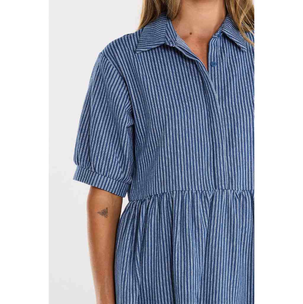 Thing Thing Nova Dress in Skyline Denim | Shop Thing Thing clothing online with Pavement Skate Store with free Aotearoa NZ shipping over $100*!