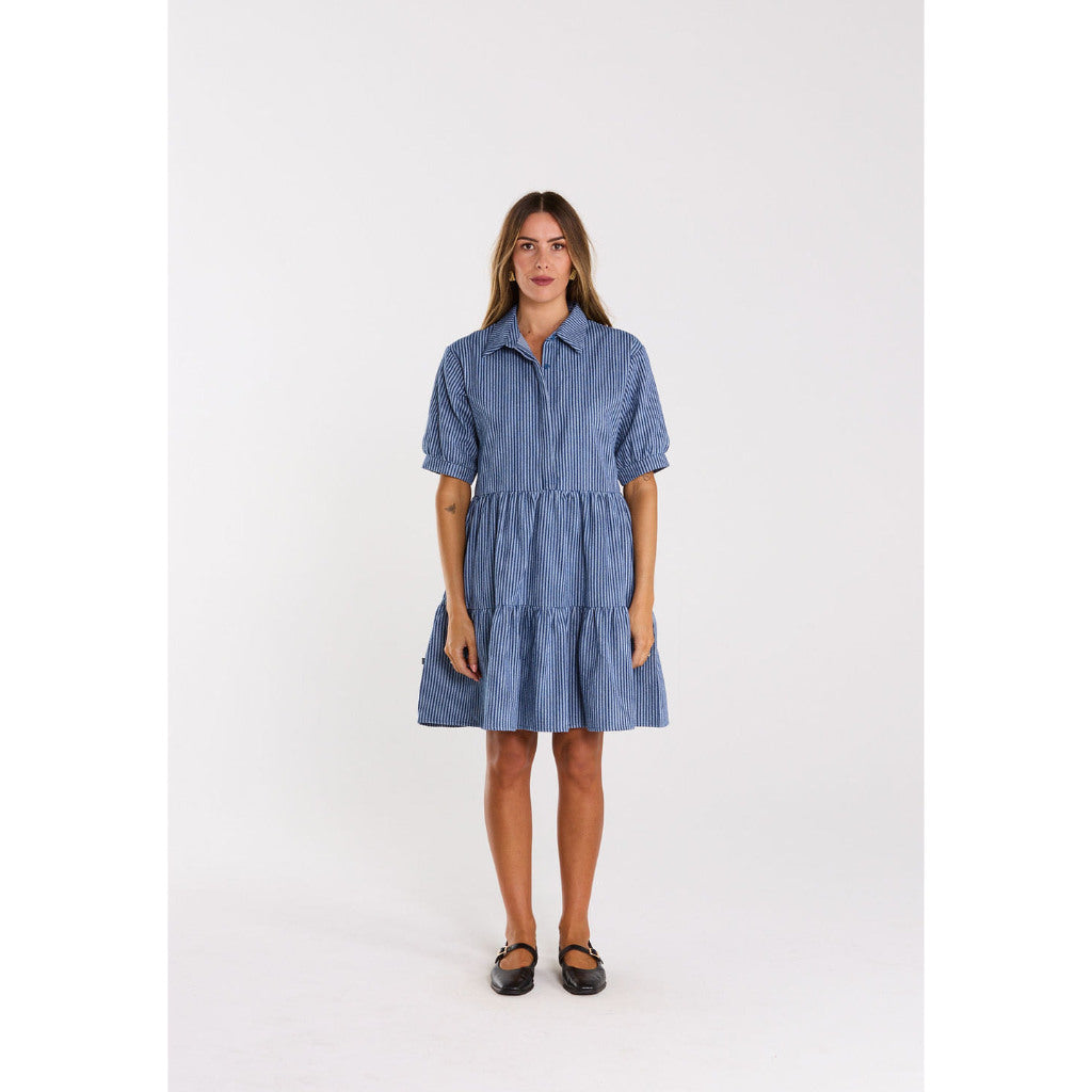 Thing Thing Nova Dress in Skyline Denim | Shop Thing Thing clothing online with Pavement Skate Store with free Aotearoa NZ shipping over $100*!