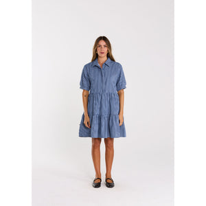 Thing Thing Nova Dress in Skyline Denim | Shop Thing Thing clothing online with Pavement Skate Store with free Aotearoa NZ shipping over $100*!