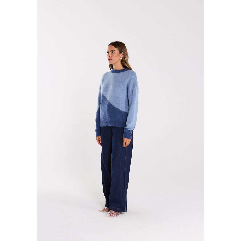 Thing Thing Split Jumper in Twilight Blue | Shop Thing Thing clothing online with Pavement Skate Store with free Aotearoa NZ shipping over $100*!