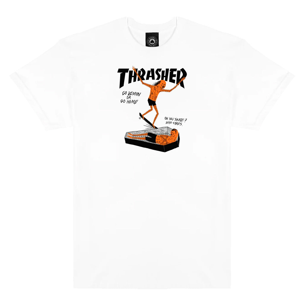 Thrasher Coffin S/S Tee - White. Shop Thrasher with Pavement Skate Store online! Free Aotearoa NZ shipping over $100*