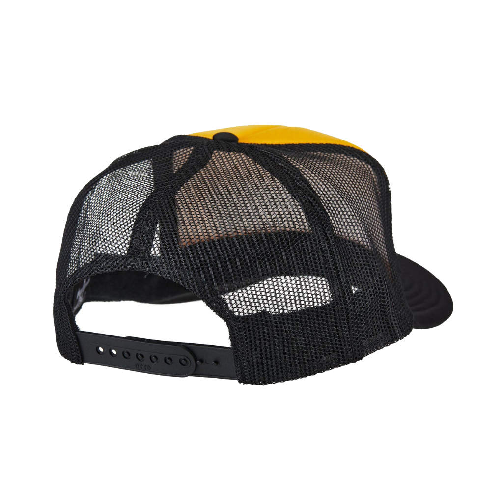 Thrasher X Spitfire Trucker Hat in Black/Gold | Shop Thrasher clothing with Pavement Skate Shop and enjoy free Aotearoa NZ shipping on orders over $100*!