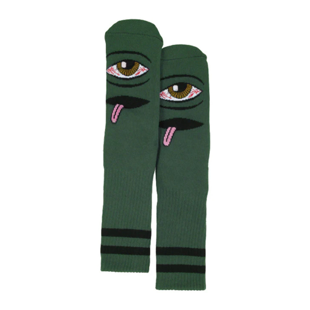 Toy Machine Bloodshot Eye Socks in Forest | Shop Toy Machine skateboards & clothing online with Pavement Skate Store with free Aotearoa NZ shipping over $100*!