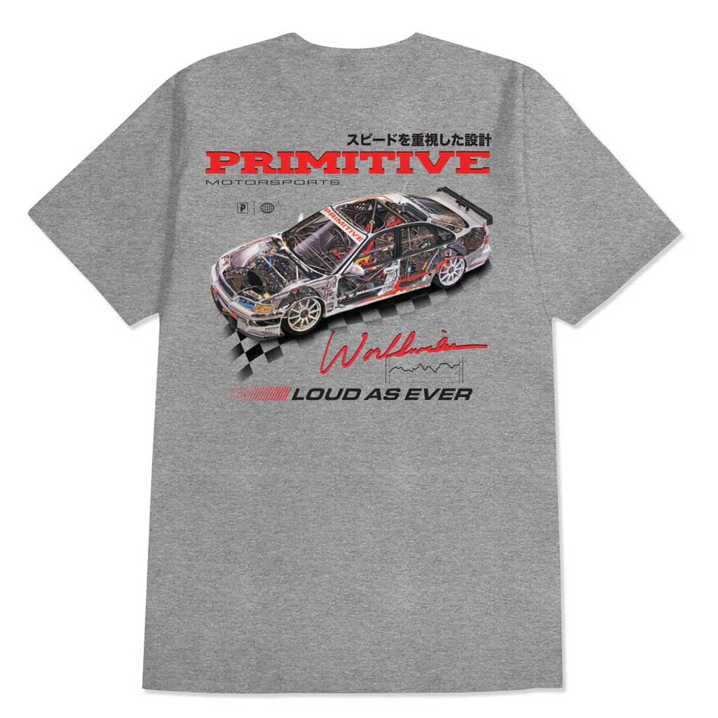 Primitive Velocity Tee - Athletic Grey. 100% Cotton – 6 oz Medium-Weight Tee. Regular fit. Shop Primitive skateboards and clothing online with PAVEMENT, Dunedin's independent skate store since 2009. Free New Zealand shipping over $150 - Same day Dunedin delivery - Easy returns.