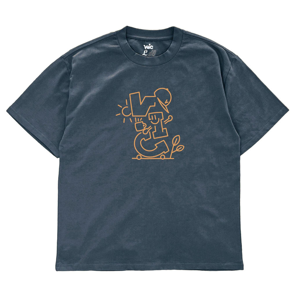 VIC Autumn Days Tee - Faded Indigo. Oversized boxy fit and dropped shoulders. 280 GSM Heavyweight Combed Cotton Jersey. 100% combed cotton. Soft-washed to minimize shrinkage. Printed graphic. Free NZ shipping over $150 when you shop online with Pavement skate store.