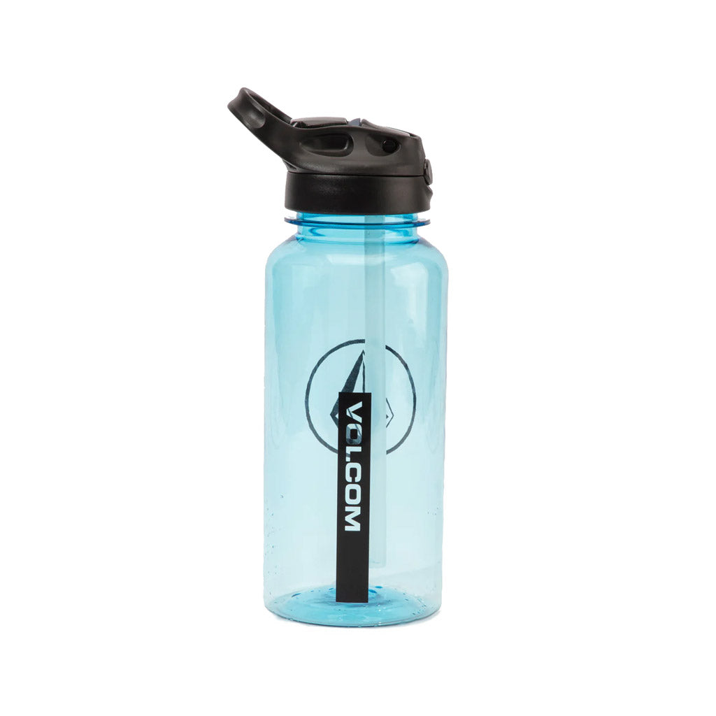 Volcom Hydrostone Water Bottle - Blue/Black. 7.5cm x 10.1cm x 23.7cm - 750ml. Silk screen print logo application. Leak-proof screw lid with pop-up straw. Tritan - BPA free plastic. Shop reusable drink bottles, coffee cups and stubbie holders from Volcom, Project Pargo and Krooked online with Pavement.