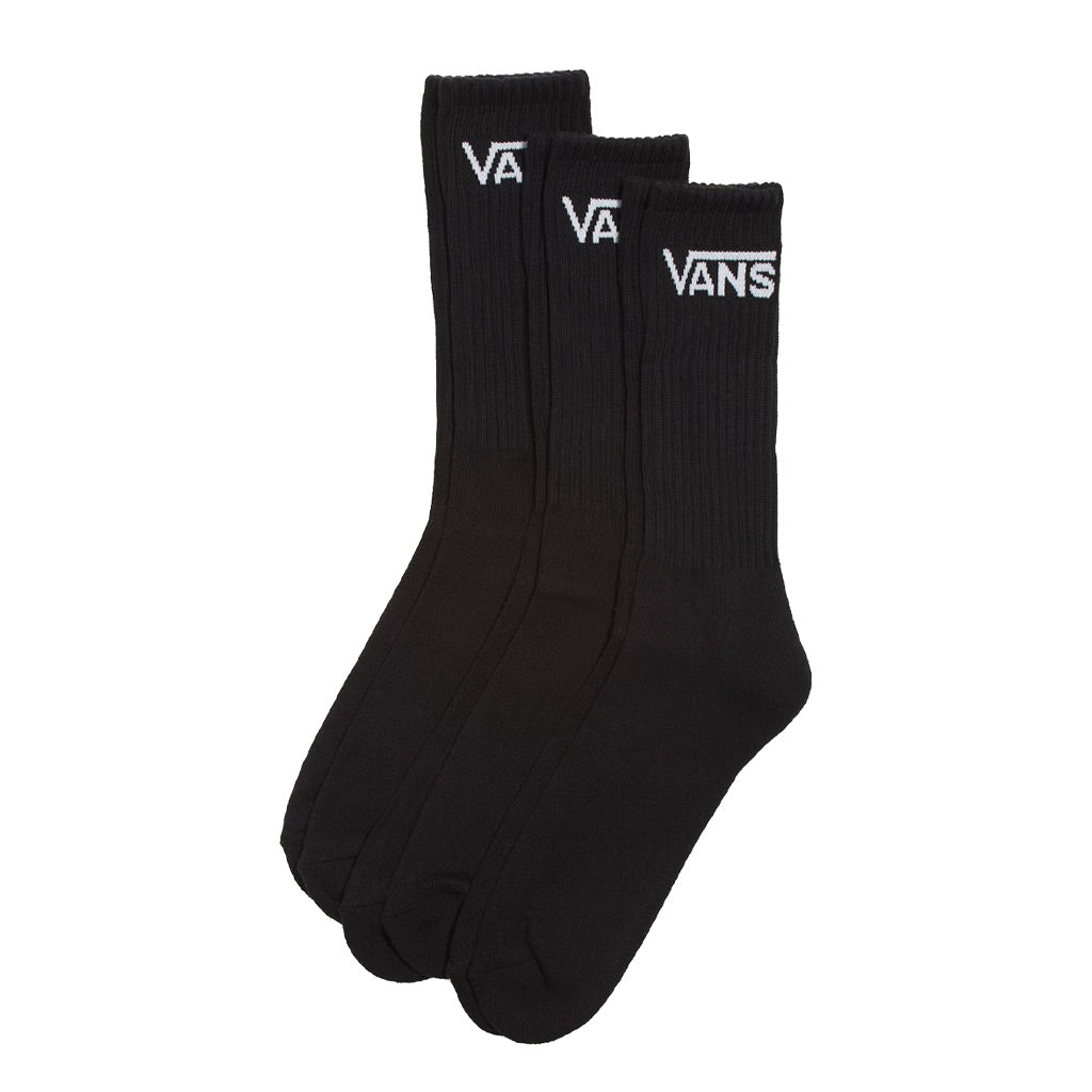 Vans Classic Crew Socks 3 Pack - Black | Free Aotearoa shipping on all Vans Skate orders over $100* with Pavement Skate Store!