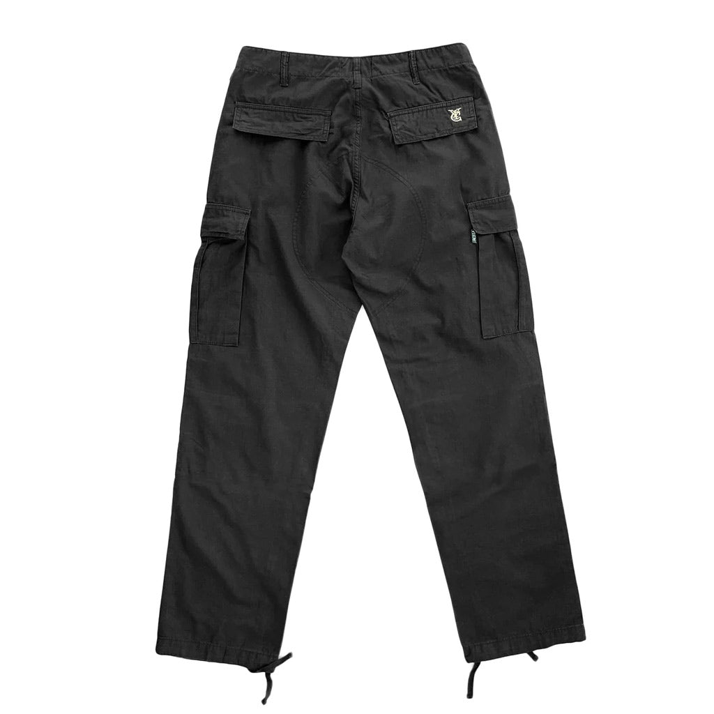 Vic Cargo Pants - Black. Relaxed fit, low waist 100% Cotton Ripstop fabric. Double layer at knee.Slightly tapered leg. Drawstring cuffs. Shop Aotearoa's premium streetwear brand Vic online. Free, fast NZ shipping over $100. Buy now, pay later with Afterpay and Laybuy. Pavement, Ōtepoti's skate store, since 2009.