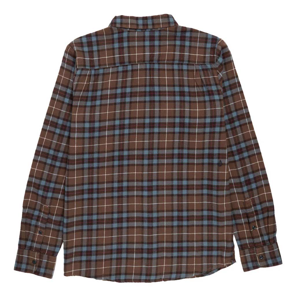 Volcom Caden Plaid LS Shirt Brown Stone | Free Aotearoa NZ shipping over $100* when you shop Volcom online with Pavement Skate Store