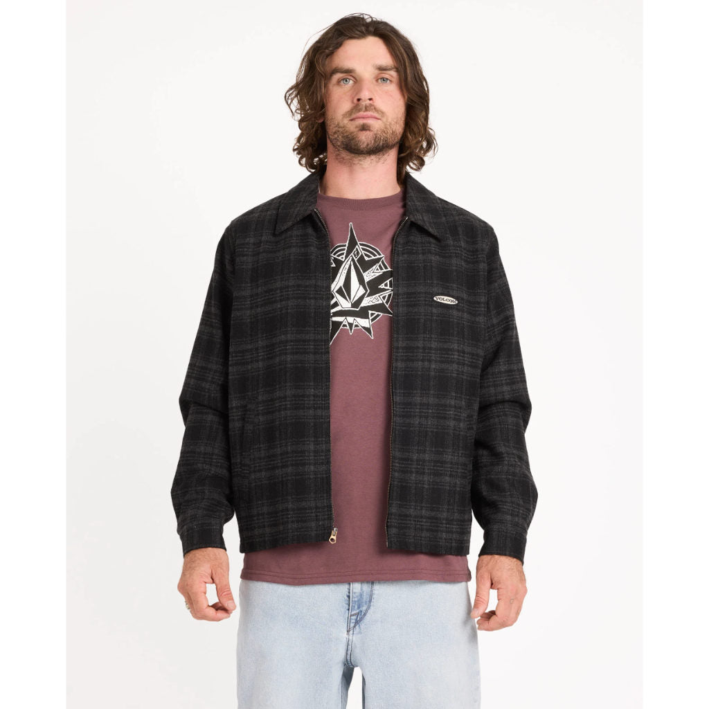 Volcom Avoider Garage Jacket in Black Grey | Shop Volcom online with free Aotearoa NZ shipping over $100* with Pavement Skate Store.