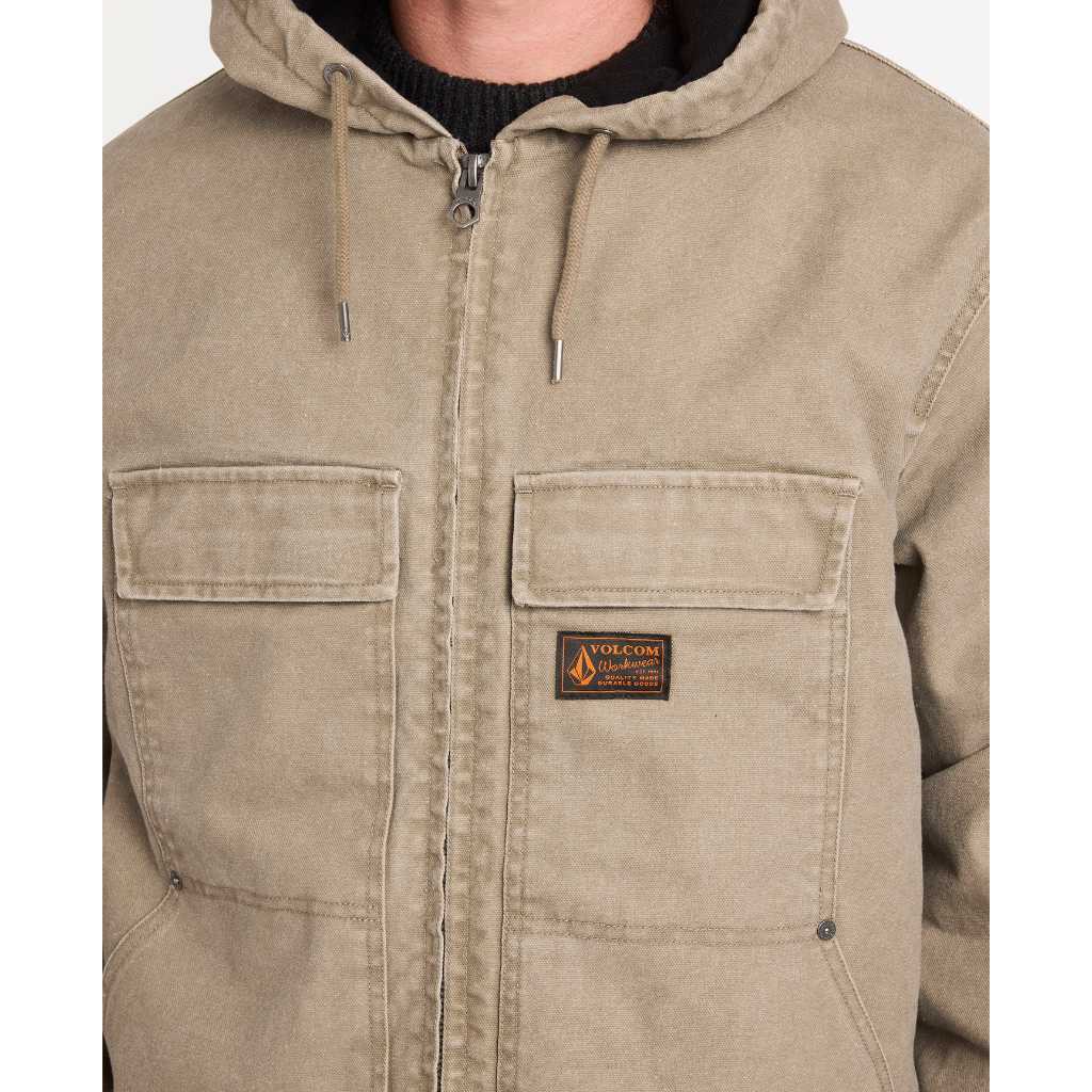 Volcom Freshdust Workwear Jacket in Brindle | Shop Volcom online with free Aotearoa NZ shipping over $100* with Pavement Skate Store.