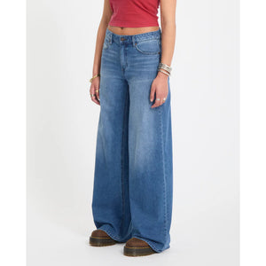 Volcom Stoned Boyfriend Low Rise Jeans in Worn Light Blue | Shop Volcom clothing online with Pavement Skate Store with free Aotearoa NZ shipping over $100*!