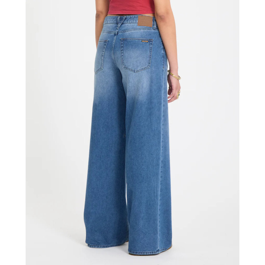 Volcom Stoned Boyfriend Low Rise Jeans in Worn Light Blue | Shop Volcom clothing online with Pavement Skate Store with free Aotearoa NZ shipping over $100*!