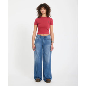 Volcom Stoned Boyfriend Low Rise Jeans in Worn Light Blue | Shop Volcom clothing online with Pavement Skate Store with free Aotearoa NZ shipping over $100*!