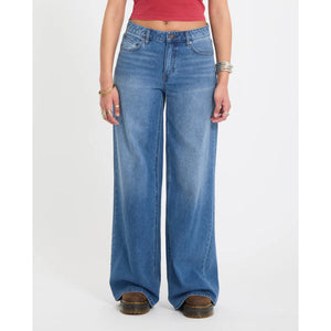 Volcom Stoned Boyfriend Low Rise Jeans in Worn Light Blue | Shop Volcom clothing online with Pavement Skate Store with free Aotearoa NZ shipping over $100*!