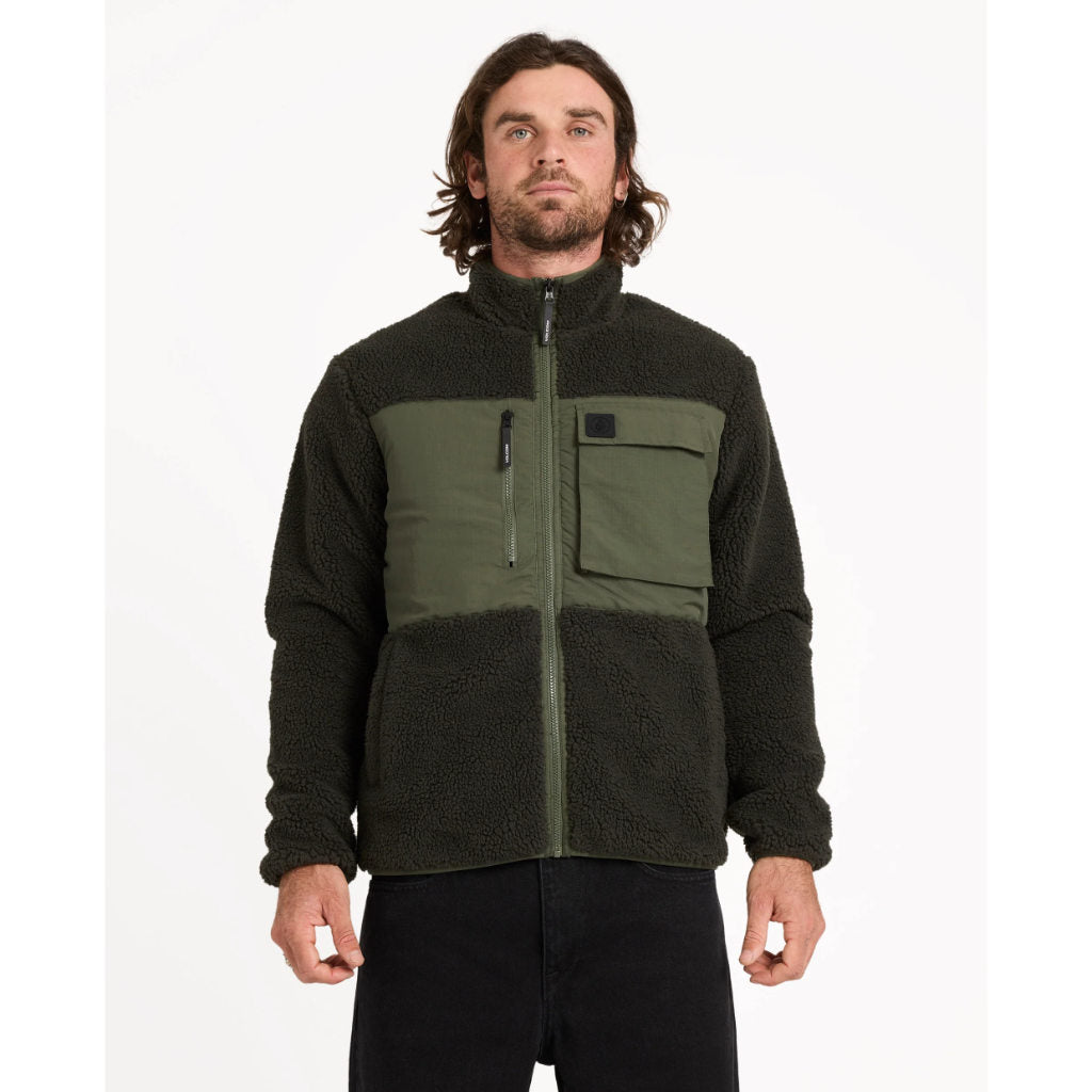 Volcom Storm Stone Zip Fleece Jacket in Rinsed Black | Shop Volcom online with free Aotearoa NZ shipping over $100* with Pavement Skate Store.