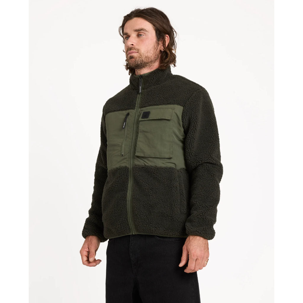 Volcom Storm Stone Zip Fleece Jacket in Rinsed Black | Shop Volcom online with free Aotearoa NZ shipping over $100* with Pavement Skate Store.