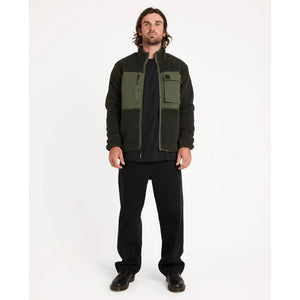 Volcom Storm Stone Zip Fleece Jacket in Rinsed Black | Shop Volcom online with free Aotearoa NZ shipping over $100* with Pavement Skate Store.