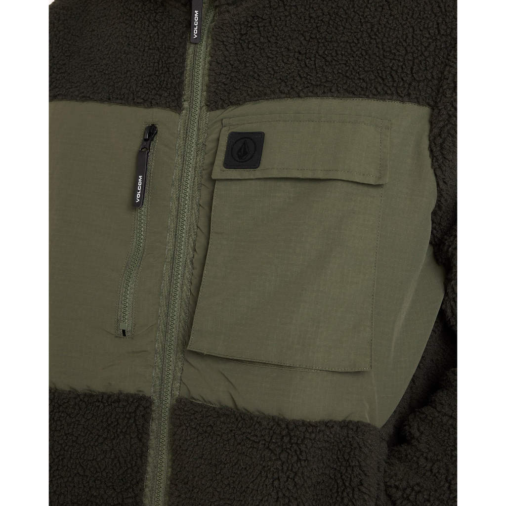 Volcom Storm Stone Zip Fleece Jacket in Rinsed Black | Shop Volcom online with free Aotearoa NZ shipping over $100* with Pavement Skate Store.