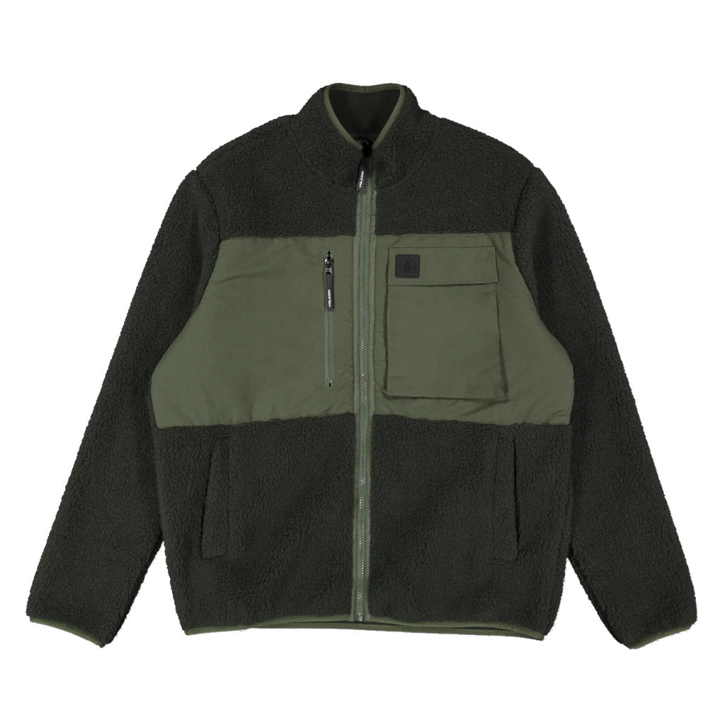 Volcom Storm Stone Zip Fleece Jacket in Rinsed Black | Shop Volcom online with free Aotearoa NZ shipping over $100* with Pavement Skate Store.