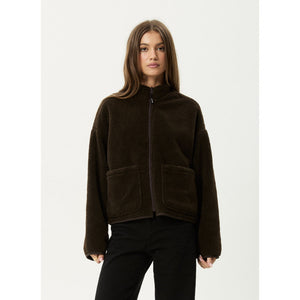 Afends Berlin Reversible Polar Fleece Jacket  in Coffee | Shop Afends women's clothing online with Pavement and enjoy free Aotearoa NZ shipping over $100*!