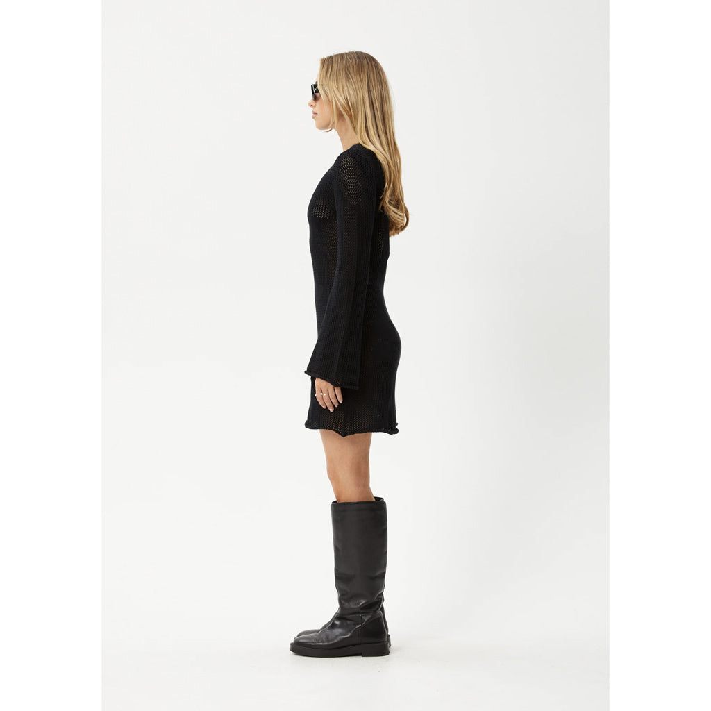 AFENDS RILEY KNIT MINI DRESS - BLACK