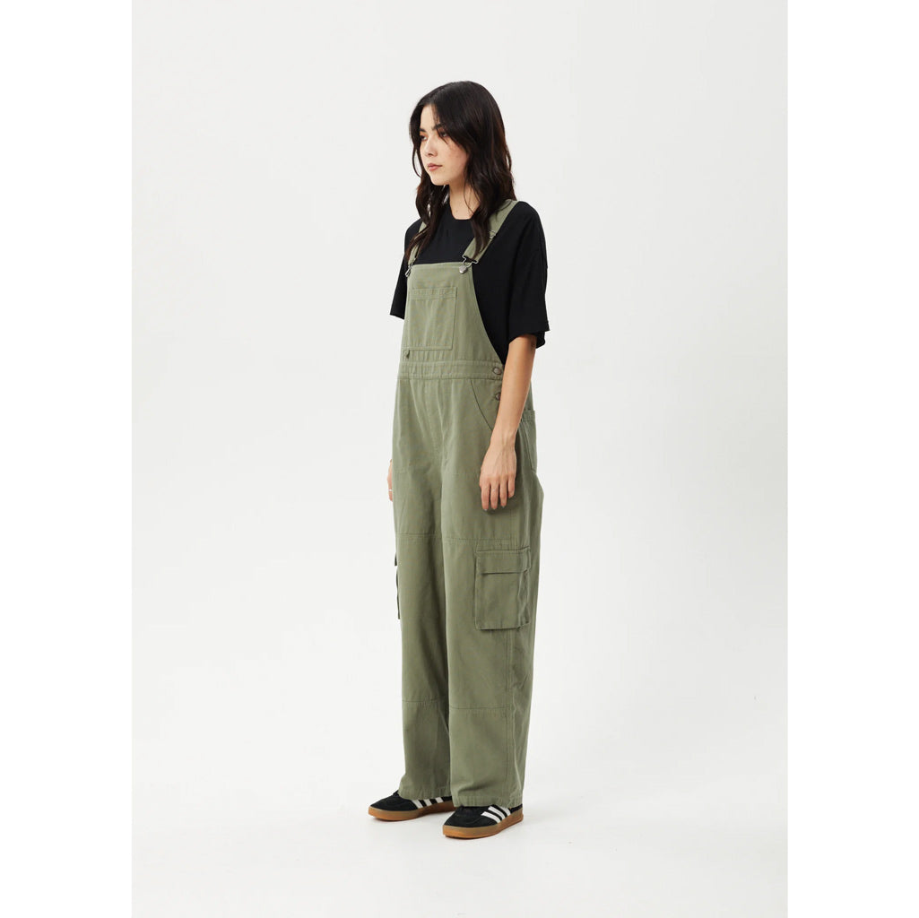 AFENDS FRASER UTILITY OVERALLS - OLIVE