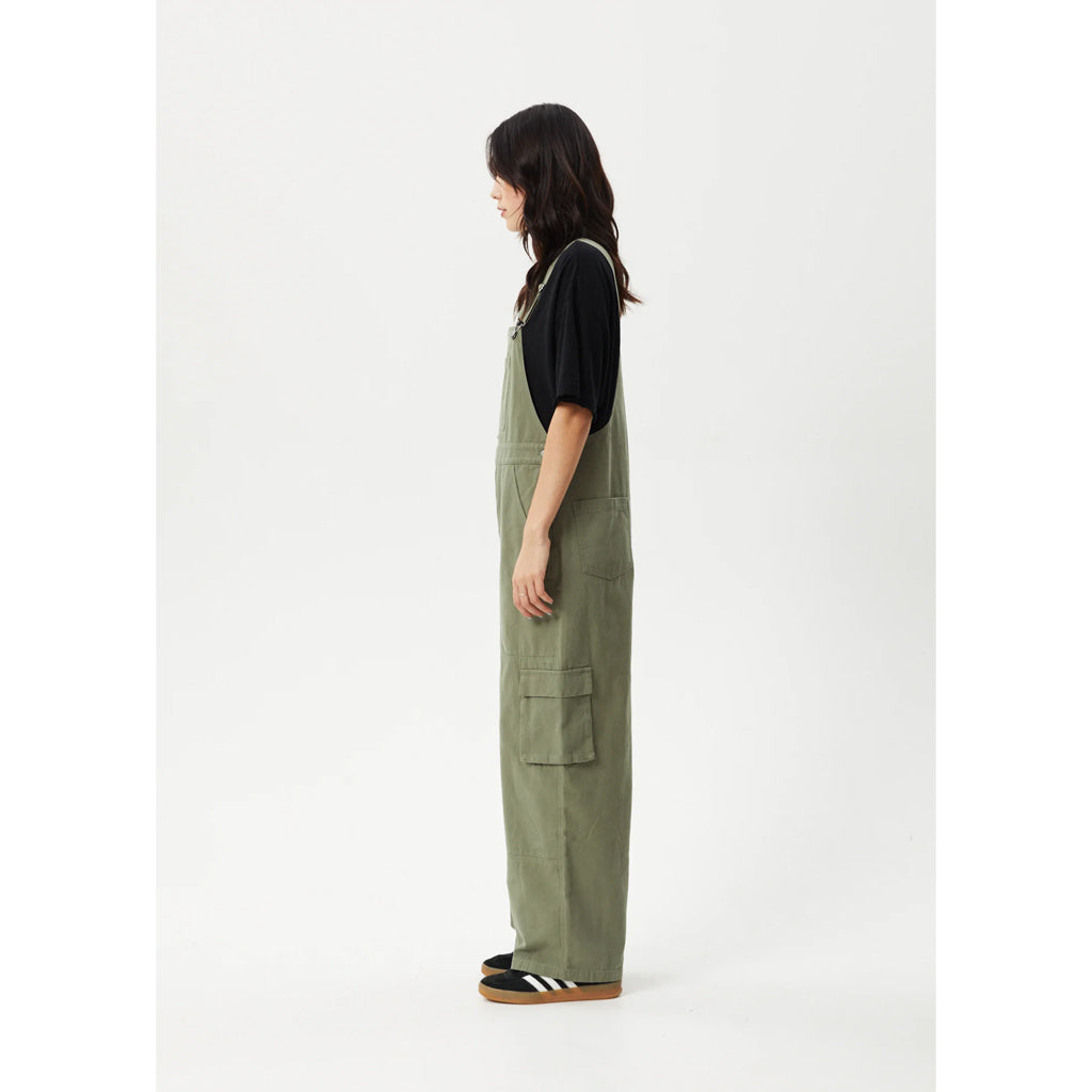 AFENDS FRASER UTILITY OVERALLS - OLIVE