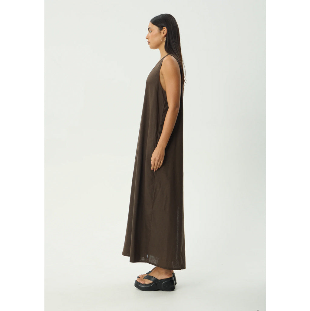 Afends Lilo Maxi Dress in Coffee | Shop Afends online with Pavement and enjoy free Aotearoa NZ shipping on your order over $100*