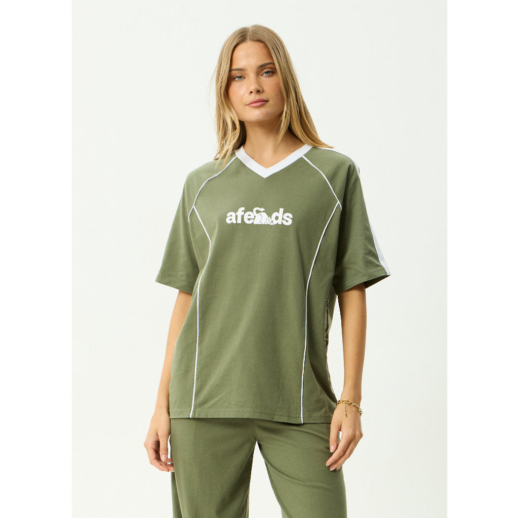 Afends Dirts Oversized Tee in Deep Olive | Shop Afends women's clothing online with Pavement and enjoy free Aotearoa NZ shipping over $100*!