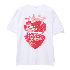 X-Girl Strawberry Relaxed Tee - White. Shop X-Girl clothing online with Pavement Skate Store! Free Aotearoa NZ shipping over $100*