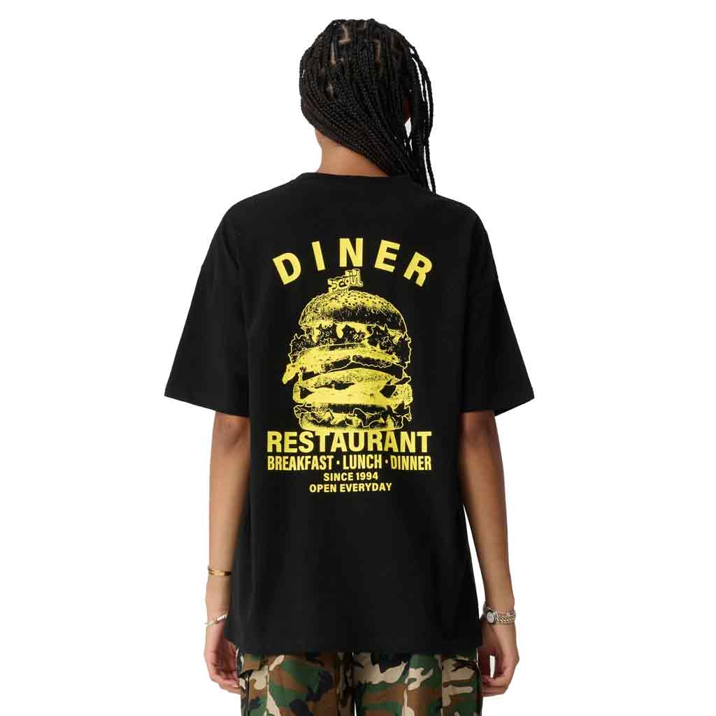 X-GIRL DINER RELAXED TEE - BLACK