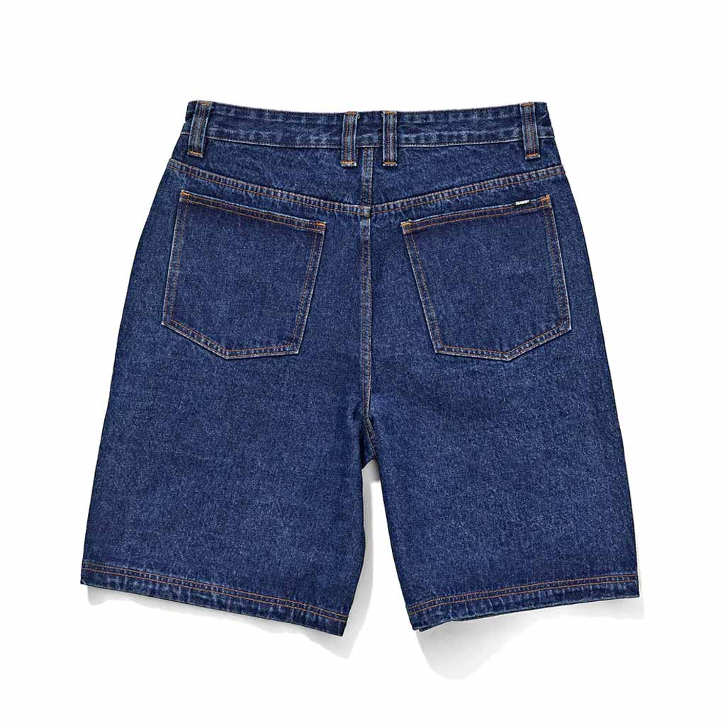 XLarge Bull Denim 91 Short - Blue Denim. The Bull Denim 91 Shorts are loose fitting shorts with a fixed waist with belt loops. Made from 100% cotton bull denim and have a 5 pocket construction. Shop the iconic XLarge 91 collection of denim, tees, hoods and shirts. Free NZ shipping over $100. Pavement, Dunedin Skate.