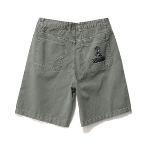 The XLarge Peace Man Bull Denim Short in Olive Grey is a fixed waist baggy fit. Features extra wide cut leg in a washed denim, they have an oversized waist with an extended rise, roomy thigh, and slightly tapered cuff. Shop XLarge clothing online with Pavement and enjoy free NZ shipping over $150.