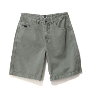 The XLarge Peace Man Bull Denim Short in Olive Grey is a fixed waist baggy fit. Features extra wide cut leg in a washed denim, they have an oversized waist with an extended rise, roomy thigh, and slightly tapered cuff. Shop XLarge clothing online with Pavement and enjoy free NZ shipping over $150.