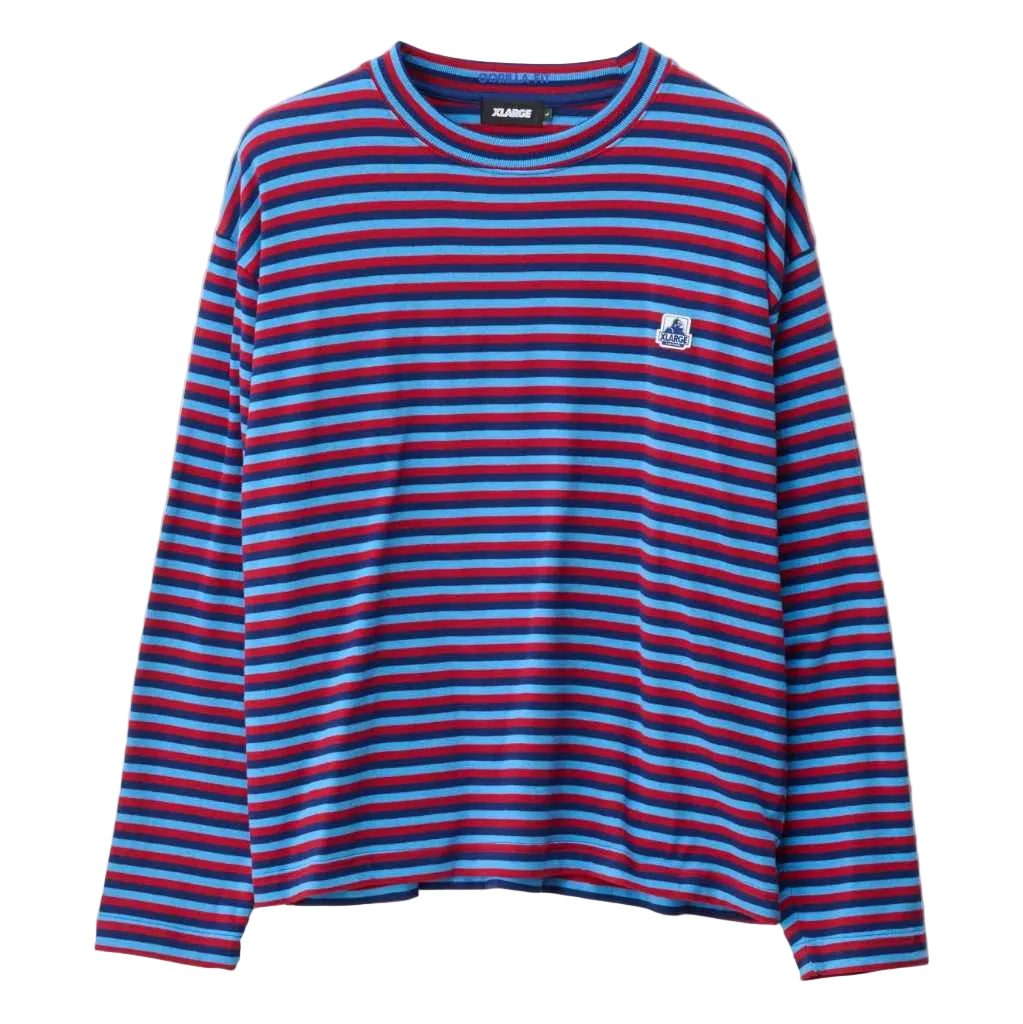 Xlarge Stripe Gorilla Fit LS Tee in Blue | Shop XLarge online with Pavement with free Aotearoa NZ shipping on orders over $100*!