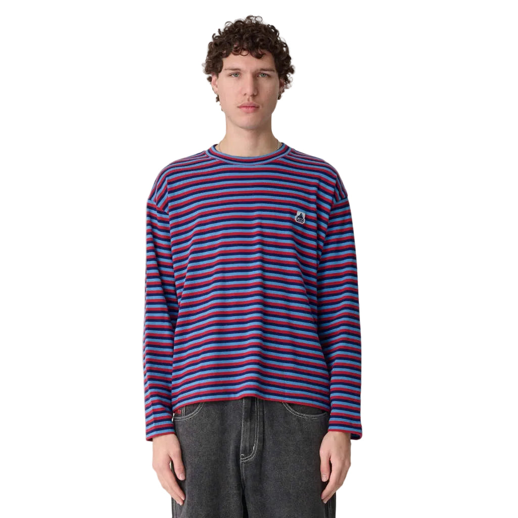 Xlarge Stripe Gorilla Fit LS Tee in Blue | Shop XLarge online with Pavement with free Aotearoa NZ shipping on orders over $100*!