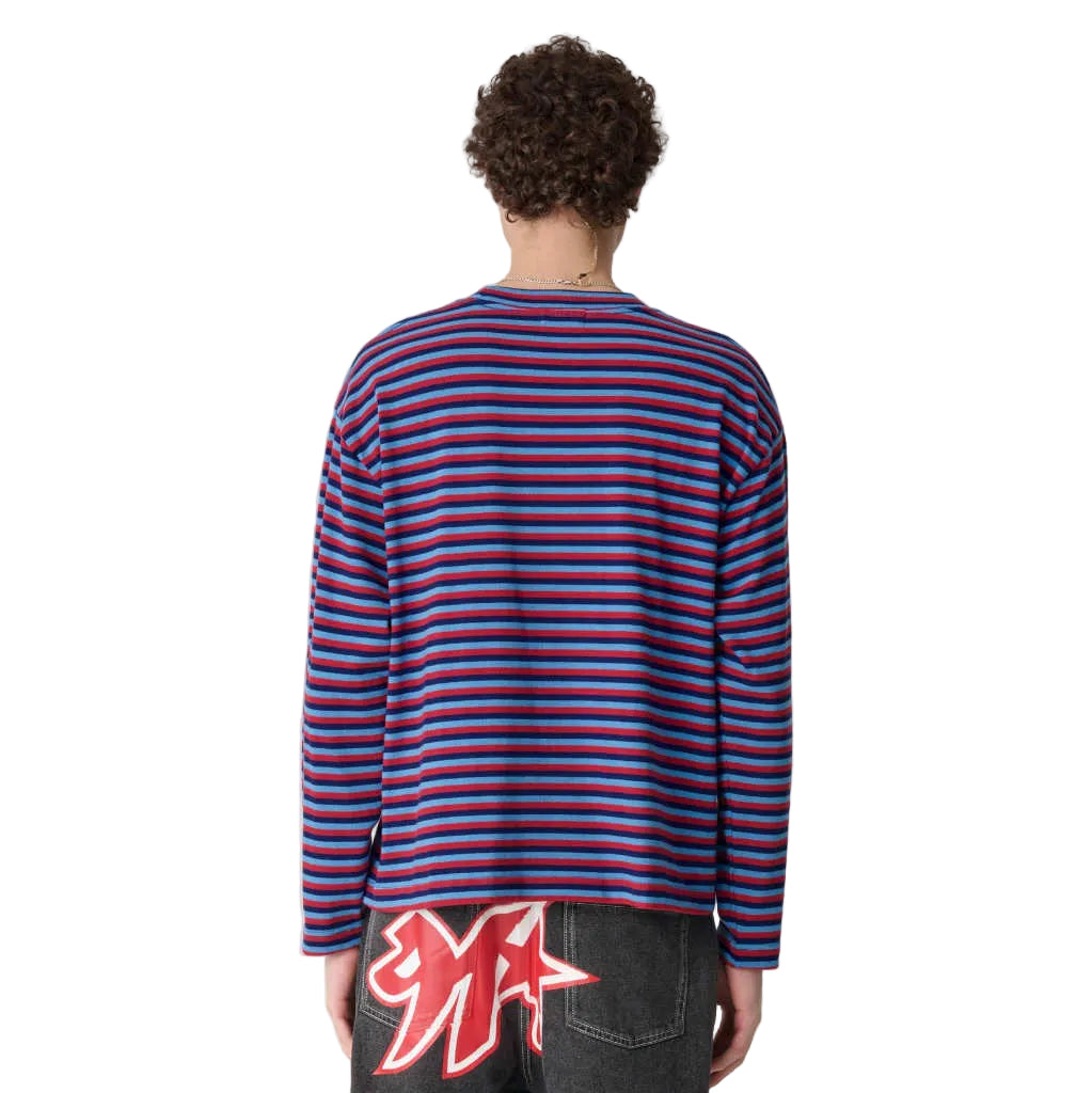 Xlarge Stripe Gorilla Fit LS Tee in Blue | Shop XLarge online with Pavement with free Aotearoa NZ shipping on orders over $100*!