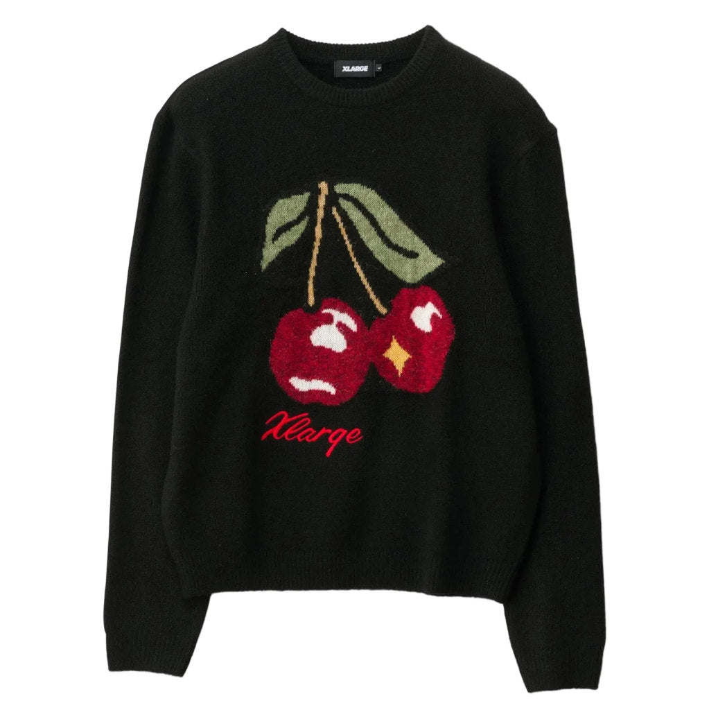 Xlarge Cherry Knit Sweater in Black | Shop XLarge online with Pavement with free Aotearoa NZ shipping on orders over $100*!